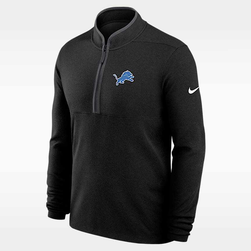 Detroit Lions Sideline Coach Men's Nike NFL 1/2-Zip Short-Sleeve